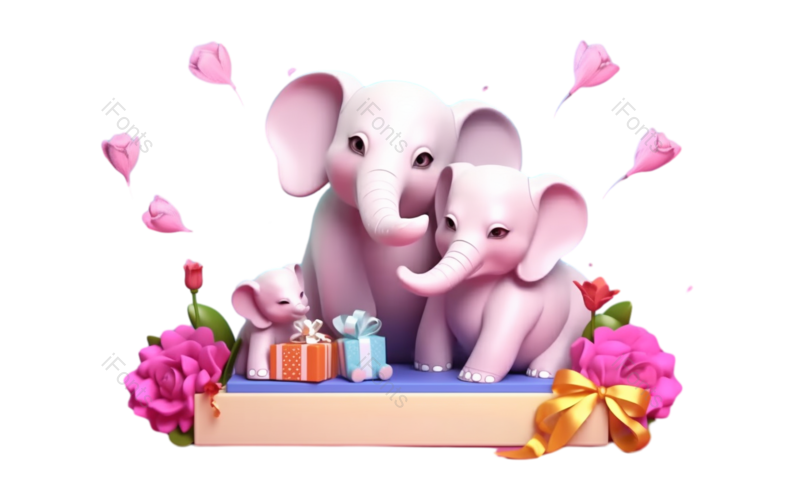母亲节图片,插画元素,可爱风PNG,父母免抠素材